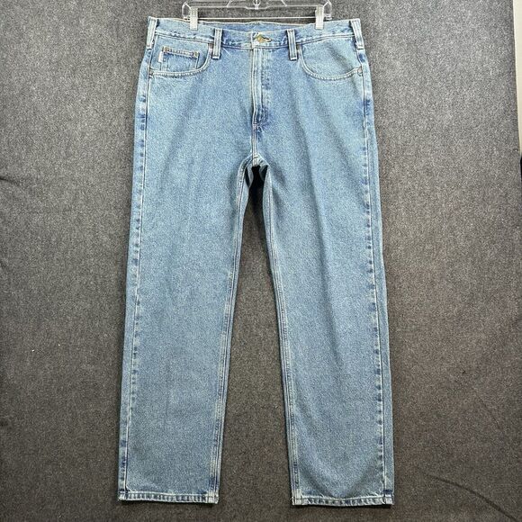 Carhartt Jeans Men’s 38x32 Blue Denim Traditional Fit Cotton Work B480 LVB - Picture 1 of 12
